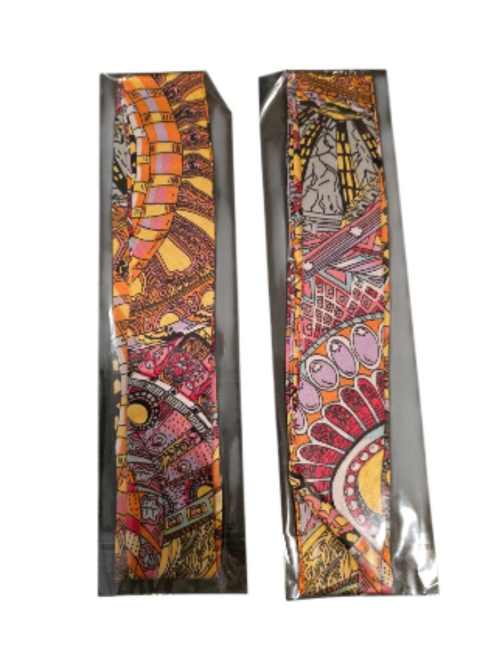 2 Luxury Inspired Twilly Scarves Purse Handle Wrap Hair Ribbon Bag Accessory Set